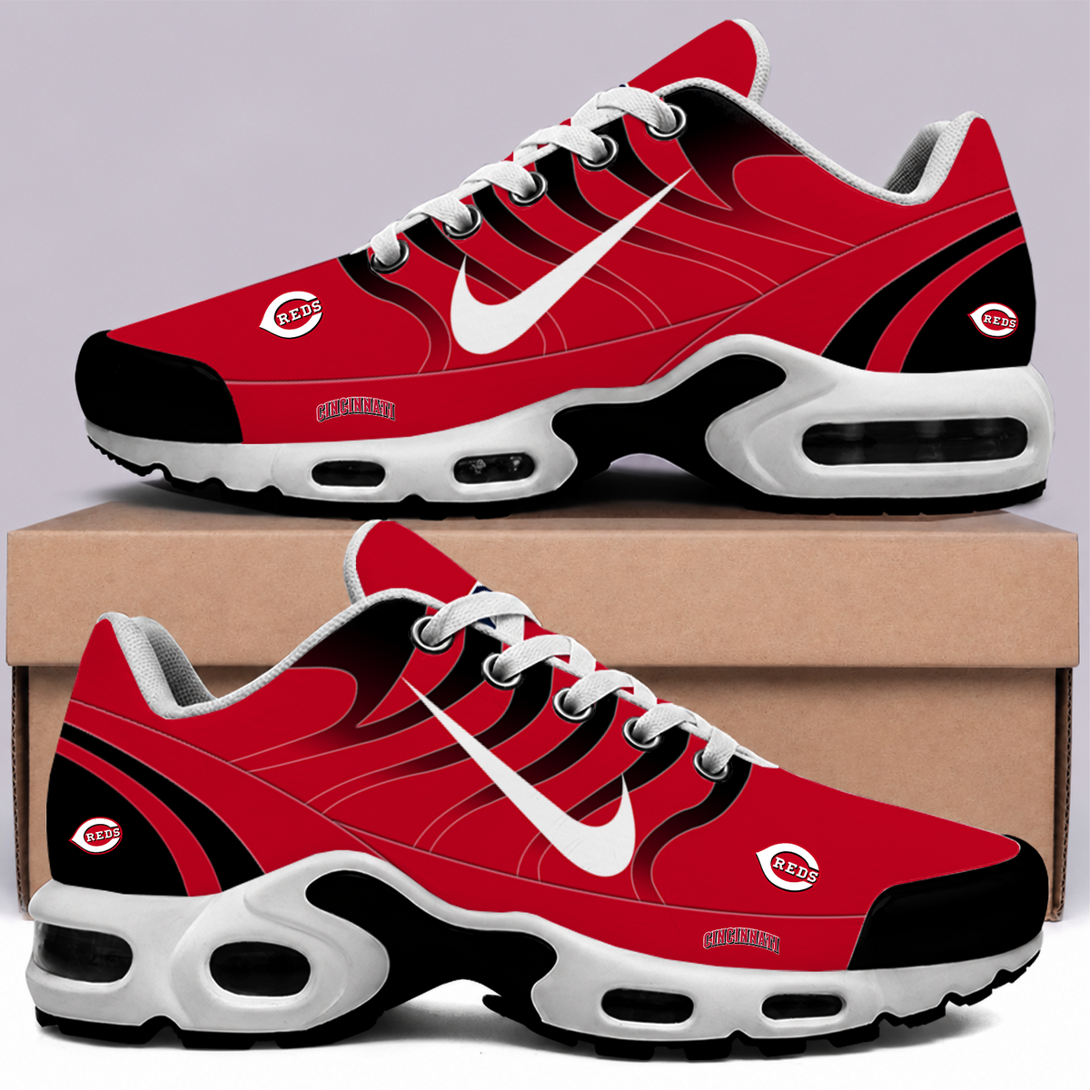 [FLASH SALE] NEW CUSTOMIZED MLB05 CRS CINCINNATI REDS AIR MAX PLUS SNEAKERS