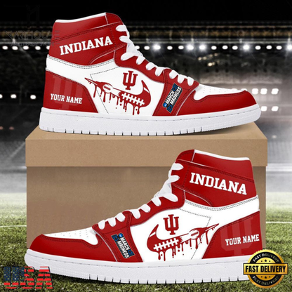 LIMITED EDITION - NEW CUSTOMIZED NCAA MAM03 IDH INDIANA HOOSIERS AIR JORDAN SHOES