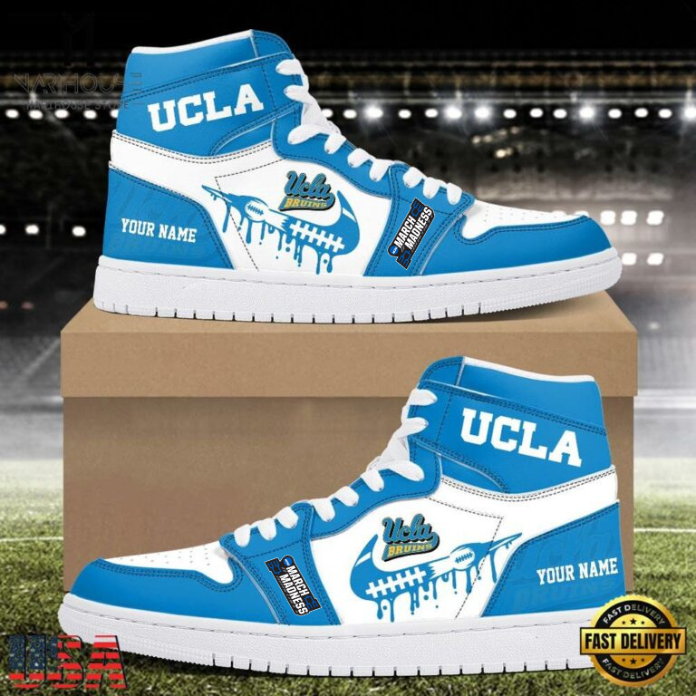 LIMITED EDITION - NEW CUSTOMIZED NCAA MAM04 UCB UCLA BRUINS AIR JORDAN SHOES
