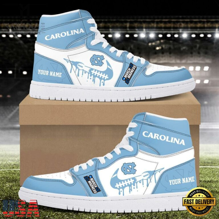 LIMITED EDITION - NEW CUSTOMIZED NCAA MAM05 NTH NORTH CAROLINA TAR HEELS AIR JORDAN SHOES