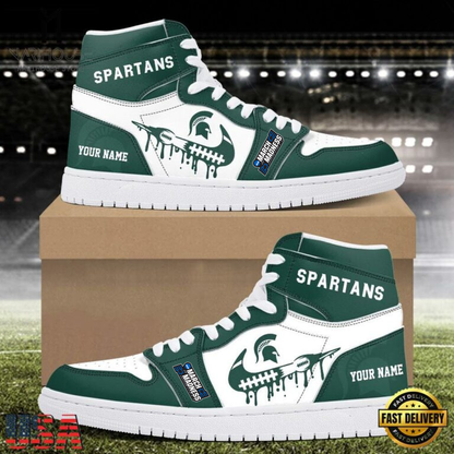 LIMITED EDITION - NEW CUSTOMIZED NCAA MAM07 MSS MICHIGAN STATE SPARTANS AIR JORDAN SHOES