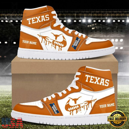 LIMITED EDITION - NEW CUSTOMIZED NCAA MAM08 TXL TEXAS LONGHORNS AIR JORDAN SHOES