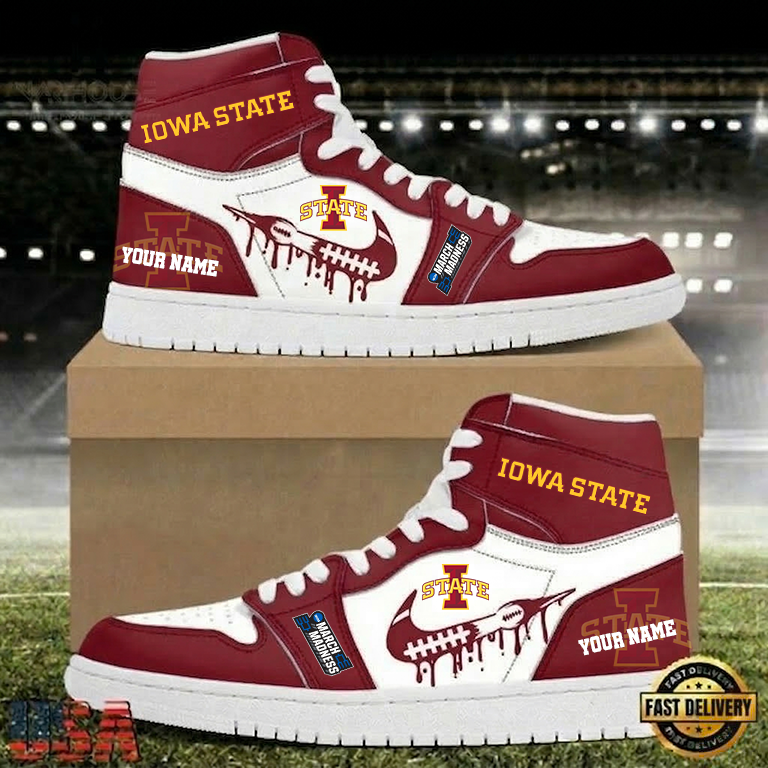 LIMITED EDITION - NEW CUSTOMIZED NCAA MAM10 ISC IOWA STATE CYCLONES AIR JORDAN SHOES