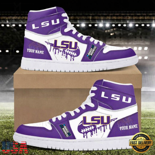 LIMITED EDITION - NEW CUSTOMIZED NCAA MAM13 LST LSU TIGERS AIR JORDAN SHOES