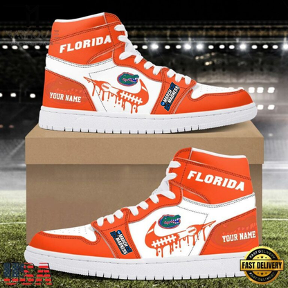 LIMITED EDITION - NEW CUSTOMIZED NCAA MAM14 FLG FLORIDA GATORS AIR JORDAN SHOES