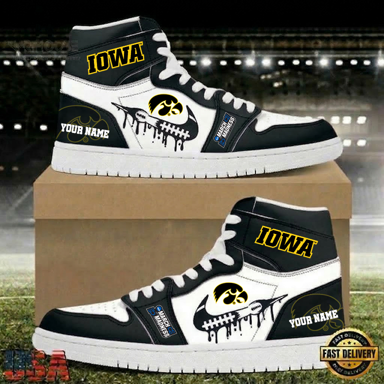 LIMITED EDITION - NEW CUSTOMIZED NCAA MAM16 IWH IOWA HAWKEYES TITANS AIR JORDAN SHOES