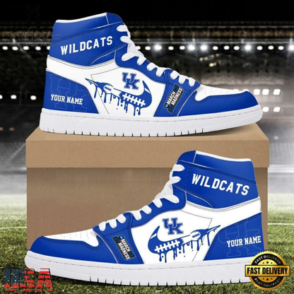 LIMITED EDITION - NEW CUSTOMIZED NCAA MAM22 KEW KENTUCKY WILDCATS AIR JORDAN SHOES