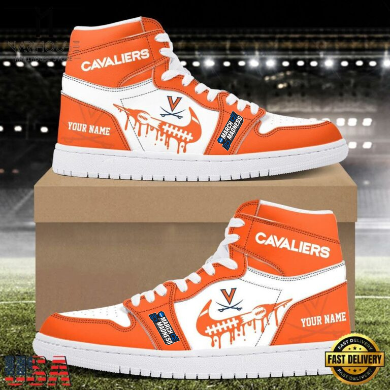 LIMITED EDITION - NEW CUSTOMIZED NCAA MAM23 VIC VIRGINIA CAVALIERS AIR JORDAN SHOES