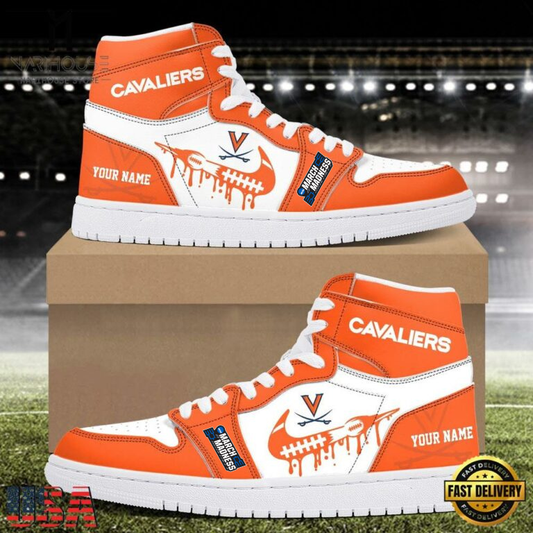 LIMITED EDITION - NEW CUSTOMIZED NCAA MAM23 VIC VIRGINIA CAVALIERS AIR JORDAN SHOES