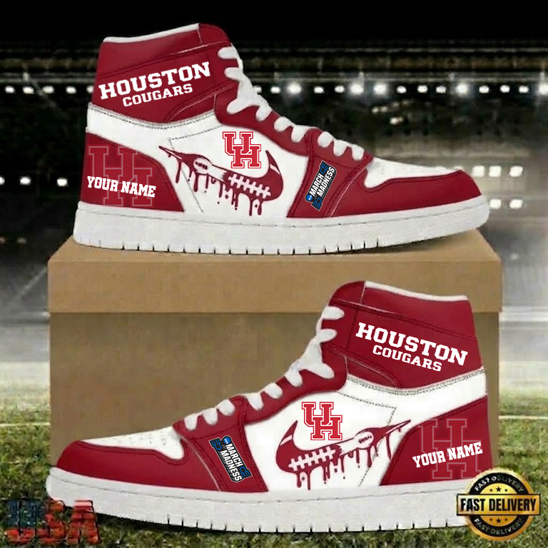 LIMITED EDITION - NEW CUSTOMIZED NCAA MAM26 HOC HOUSTON COUGARS AIR JORDAN SHOES