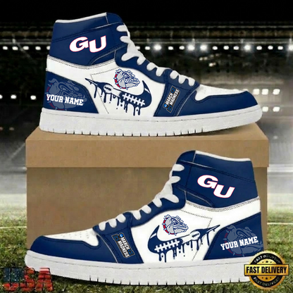 LIMITED EDITION - NEW CUSTOMIZED NCAA MAM27 GOB GONZAGA BULLDOGS AIR JORDAN SHOES