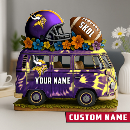 LIMITED EDITION - NEW CUSTOMIZED NFL05 MVK MINNESOTA VIKINGS BUS ACRYLIC BLOCK