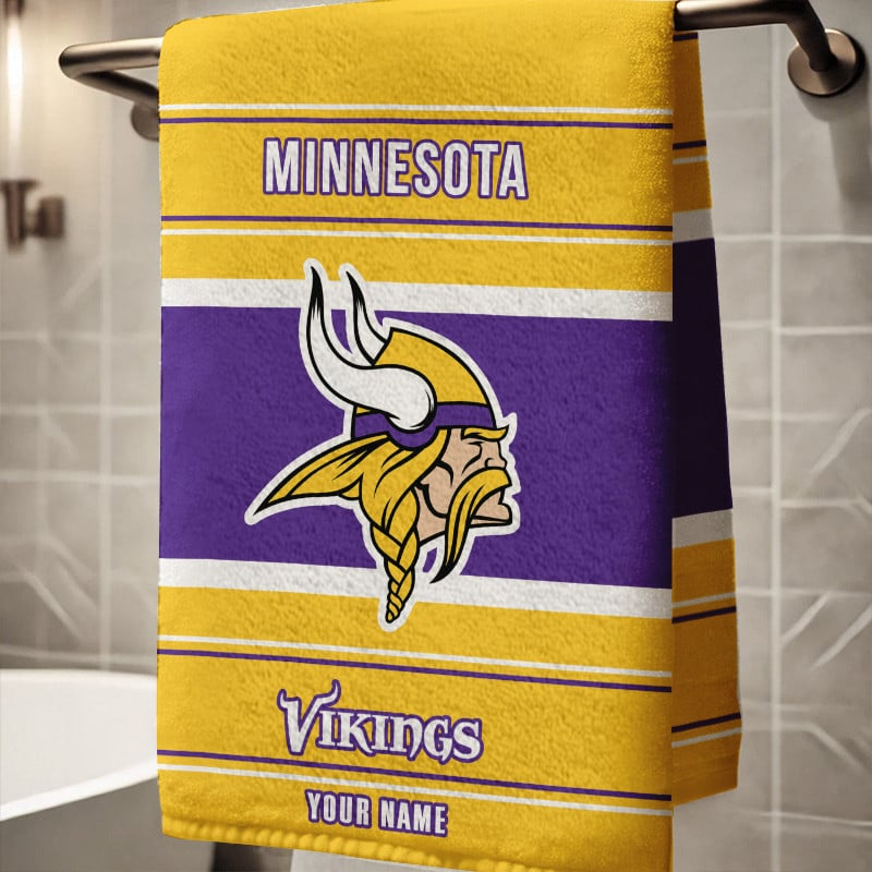 LIMITED EDITION - NEW CUSTOMIZED NFL05 MVK MINNESOTA VIKINGS BEACH & BATH TOWEL (KIDS & ADULTS)