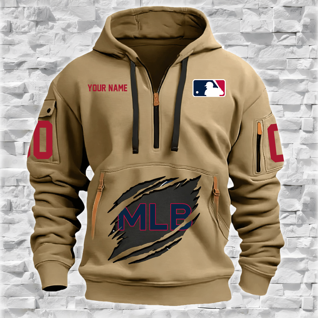 LIMITED EDITION - NEW CUSTOMIZED MLB31 MAJOR LEAGUE BASEBALL QUARTER ZIP HOODIE
