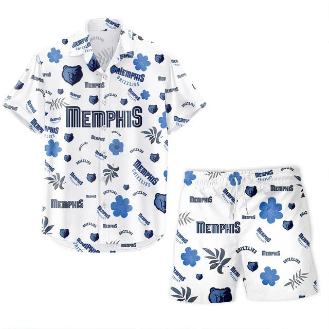 LIMITED EDITION - NEW CUSTOMIZED NBA13 MGR MEMPHIS GRIZZLIES UNISEX HAWAIIAN SHIRT & SHORTS SET
