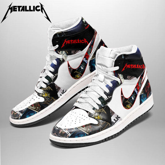 NEW PREMIUM METALLICA UNISEX AIR JORDAN MID SHOES SNEAKER