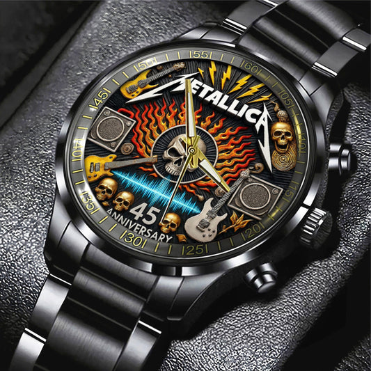 NEW PREMIUM METALLICA BLACK STAINLESS STEEL WATCH