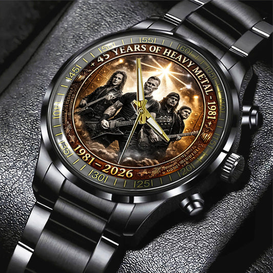 NEW PREMIUM METALLICA BLACK STAINLESS STEEL WATCH