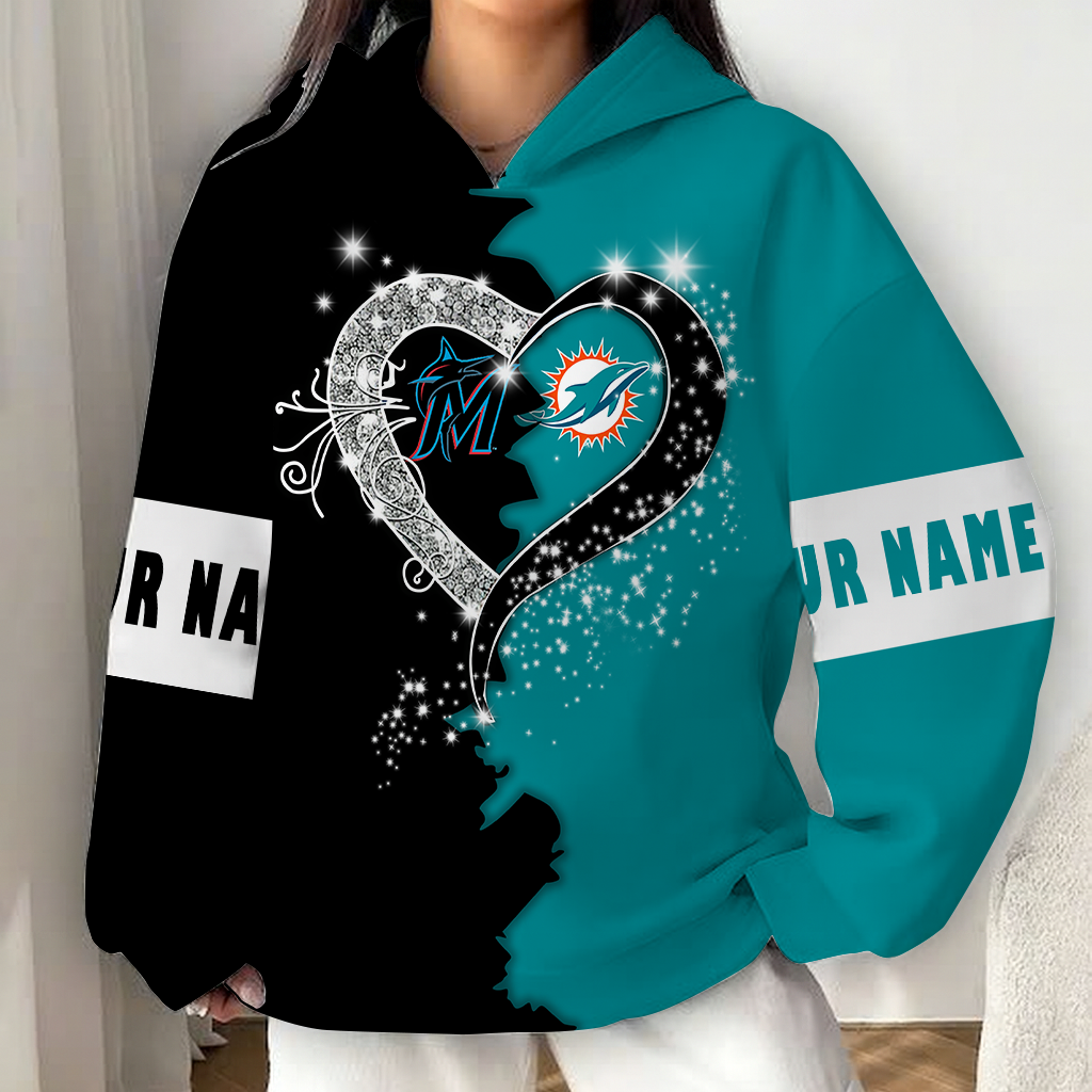 LIMITED EDITION - NEW CUSTOMIZED NFL19 MDP MIAMI DOLPHINS x MLB20 MMS MIAMI MARLINS UNISEX T-SHIRT, POLO, HOODIE & JACKETS