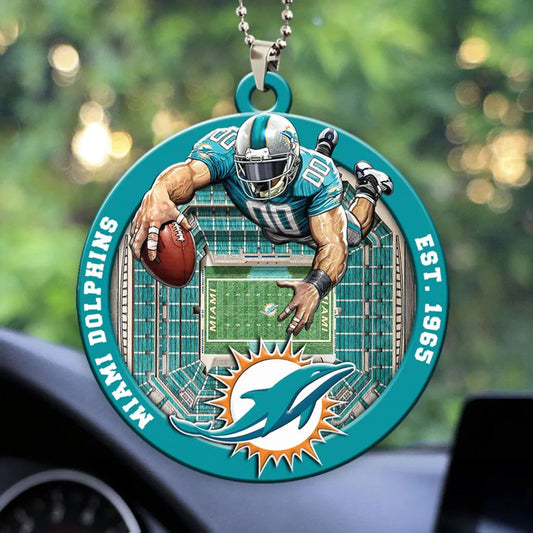LIMITED EDITION - NEW CUSTOMIZED NFL19 MDP MIAMI DOLPHINS ORNAMENT