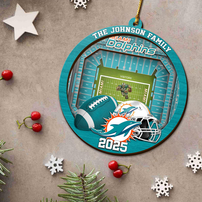 LIMITED EDITION - NEW CUSTOMIZED NFL19 MDP MIAMI DOLPHINS ORNAMENT