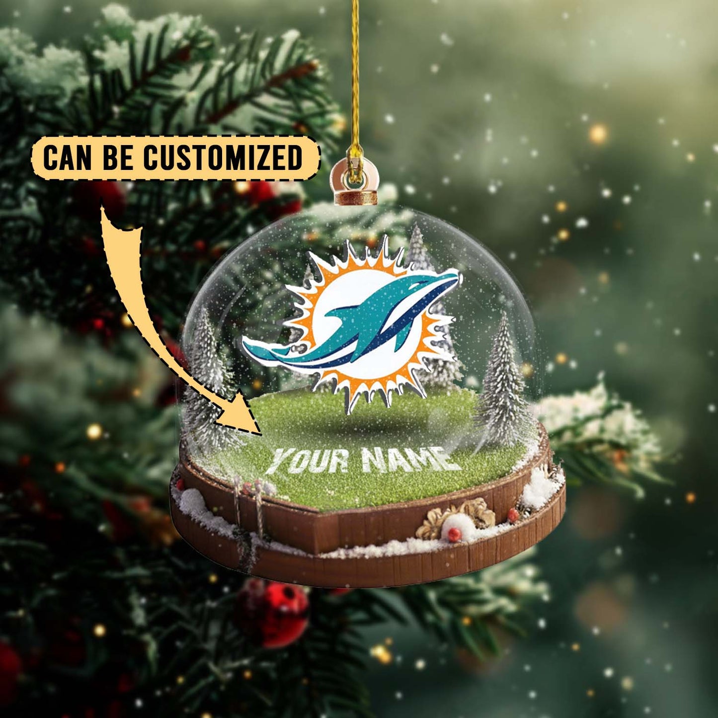 LIMITED EDITION - NEW CUSTOMIZED NFL19 MDP MIAMI DOLPHINS ACRYLIC ORNAMENT