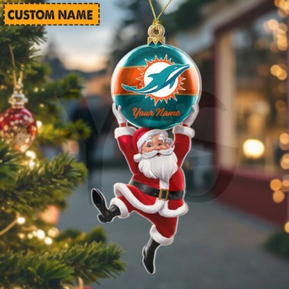 LIMITED EDITION - NEW CUSTOMIZED NFL19 MDP MIAMI DOLPHINS CHRISTMAS ACRYLIC ORNAMENT