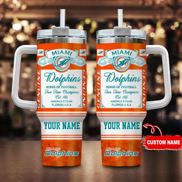LIMITED EDITION - NEW CUSTOMIZED NFL19 MDP MIAMI DOLPHINS TUMBLER CUP