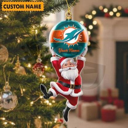 LIMITED EDITION - NEW CUSTOMIZED NFL19 MDP MIAMI DOLPHINS CHRISTMAS ACRYLIC ORNAMENT