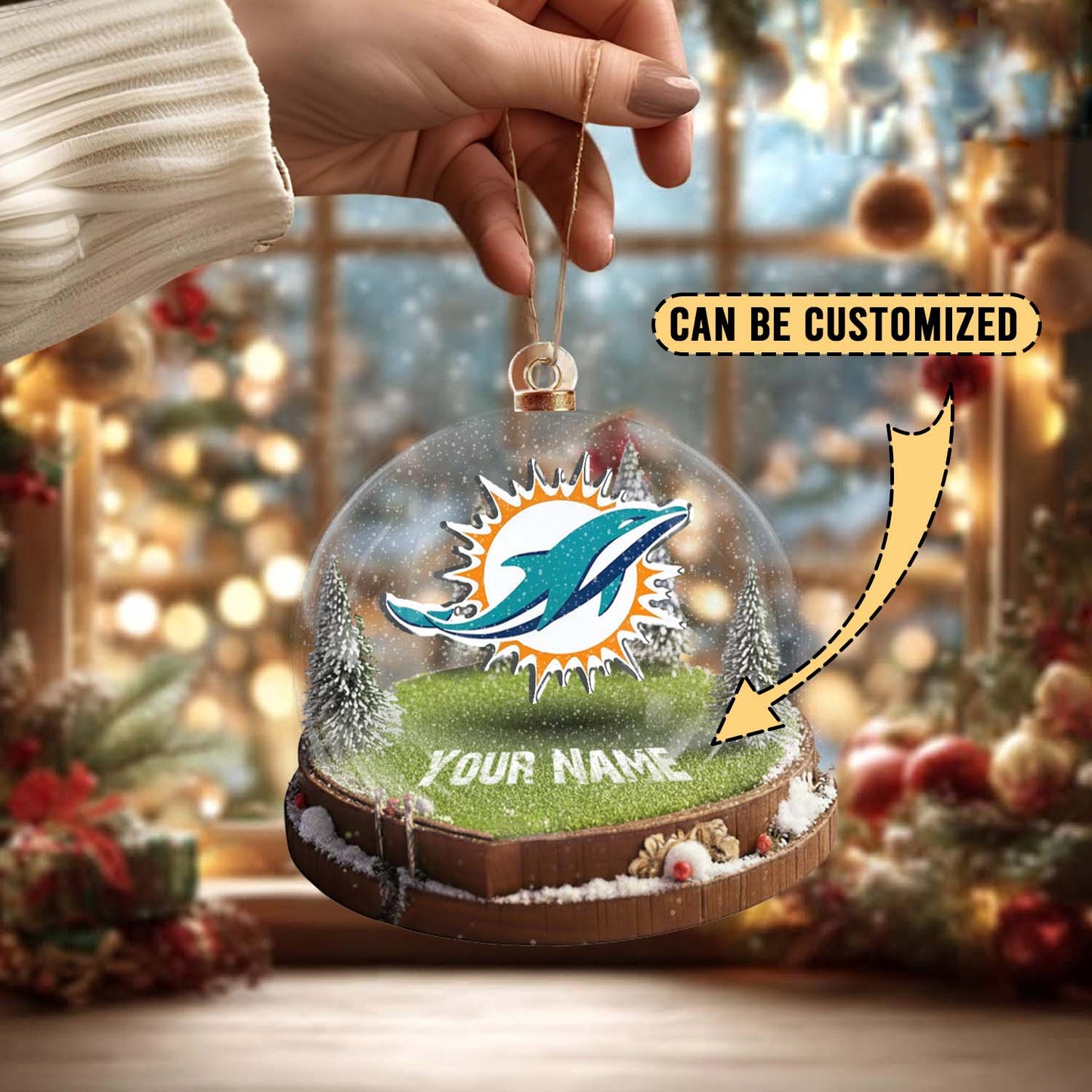 LIMITED EDITION - NEW CUSTOMIZED NFL19 MDP MIAMI DOLPHINS ACRYLIC ORNAMENT