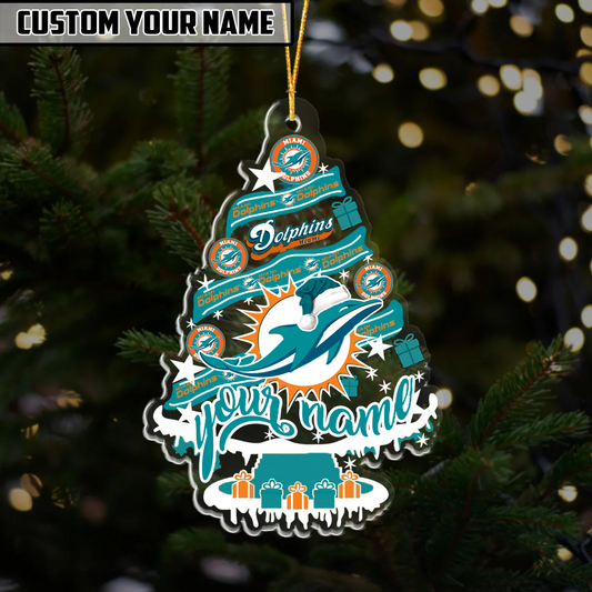 LIMITED EDITION - NEW CUSTOMIZED NFL19 MDP MIAMI DOLPHINS ORNAMENT