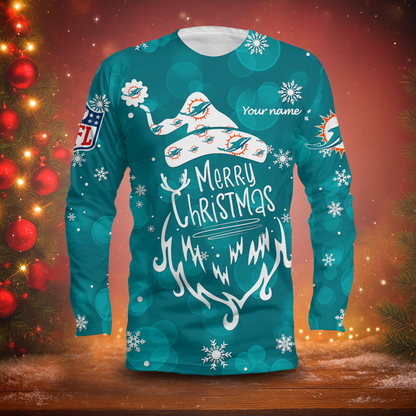 LIMITED EDITION - NEW CUSTOMIZED NFL19 MDP MIAMI DOLPHINS LONG SLEEVED T-SHIRT