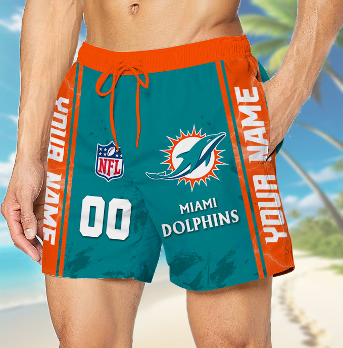 LIMITED EDITION - NEW CUSTOMIZED NFL19 MDP MIAMI DOLPHINS UNISEX SHORT PANTS