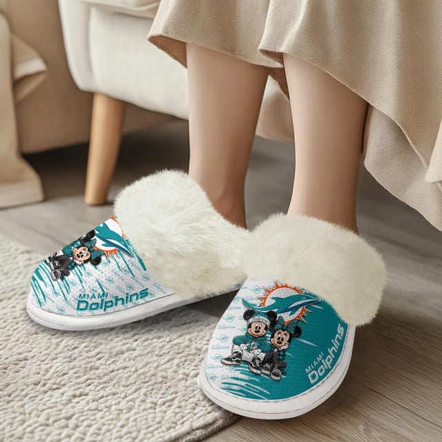[SPECIAL OFFER] NEW CUSTOMIZED NFL19 MDP MIAMI DOLPHINS COTTON SLIPPERS