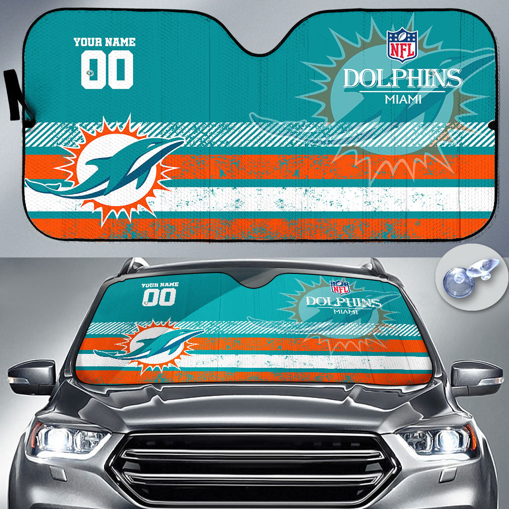 LIMITED EDITION - NEW CUSTOMIZED NFL19 MDP MIAMI DOLPHINS AUTO WINDSHIELD SHADE