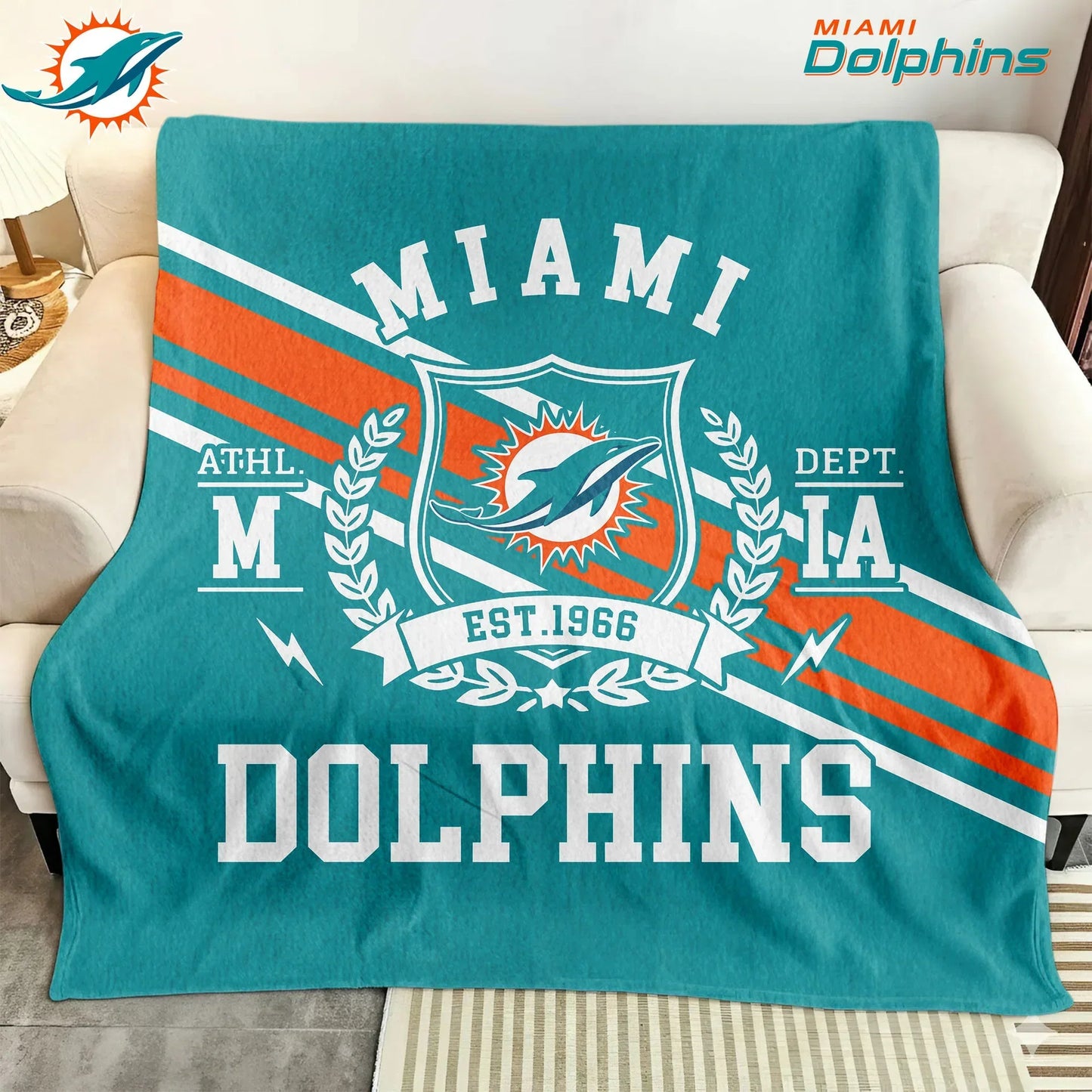 LIMITED EDITION - NEW CUSTOMIZED NFL19 MDP MIAMI DOLPHINS NORMAL & FLEECE BLANKET
