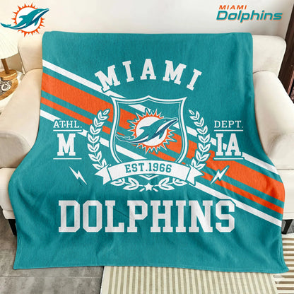LIMITED EDITION - NEW CUSTOMIZED NFL19 MDP MIAMI DOLPHINS NORMAL & FLEECE BLANKET