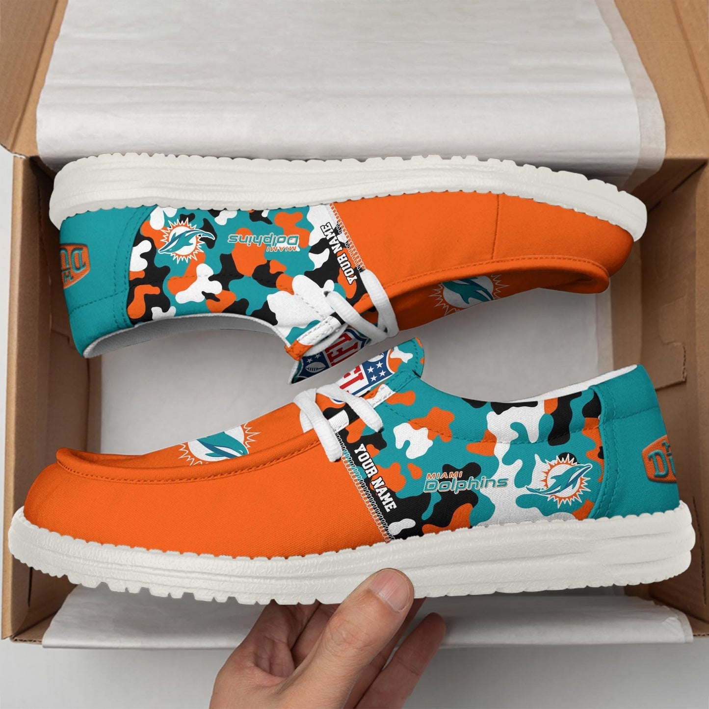 LIMITED EDITION - NEW CUSTOMIZED NFL19 MDP MIAMI DOLPHINS LOAFER SHOES