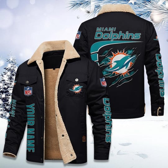 LIMITED EDITION - NEW CUSTOMIZED NFL19 MDP MIAMI DOLPHINS FLEECE JACKET