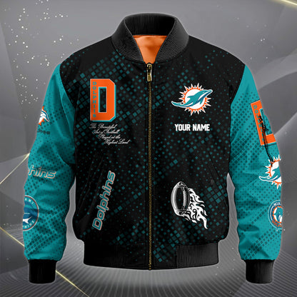 LIMITED EDITION - NEW CUSTOMIZED NFL19 MDP MIAMI DOLPHINS SATIN VARSITY JACKET & LONG PANTS
