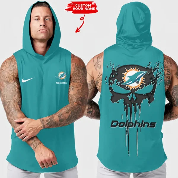 LIMITED EDITION - NEW CUSTOMIZED NFL19 MDP MIAMI DOLPHINS HOODED TANK TOP