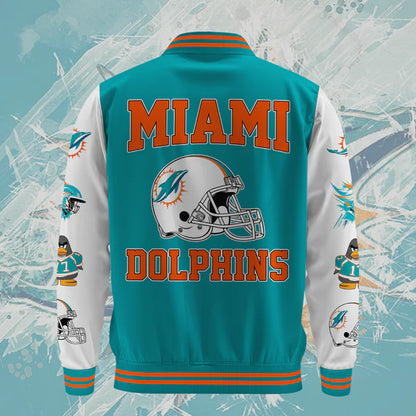 LIMITED EDITION - NEW CUSTOMIZED NFL19 MDP MIAMI DOLPHINS BASEBALL JACKET