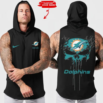 LIMITED EDITION - NEW CUSTOMIZED NFL19 MDP MIAMI DOLPHINS HOODED TANK TOP