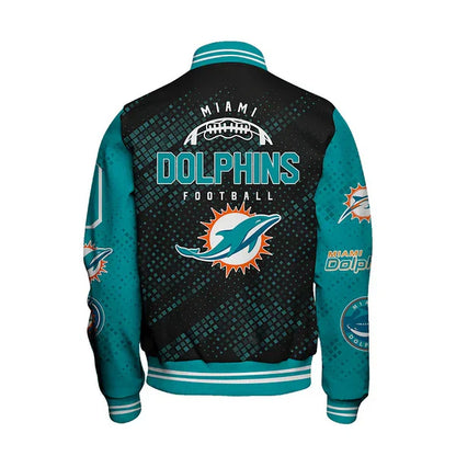 LIMITED EDITION - NEW CUSTOMIZED NFL19 MDP MIAMI DOLPHINS SATIN VARSITY JACKET & BASEBALL JACKET