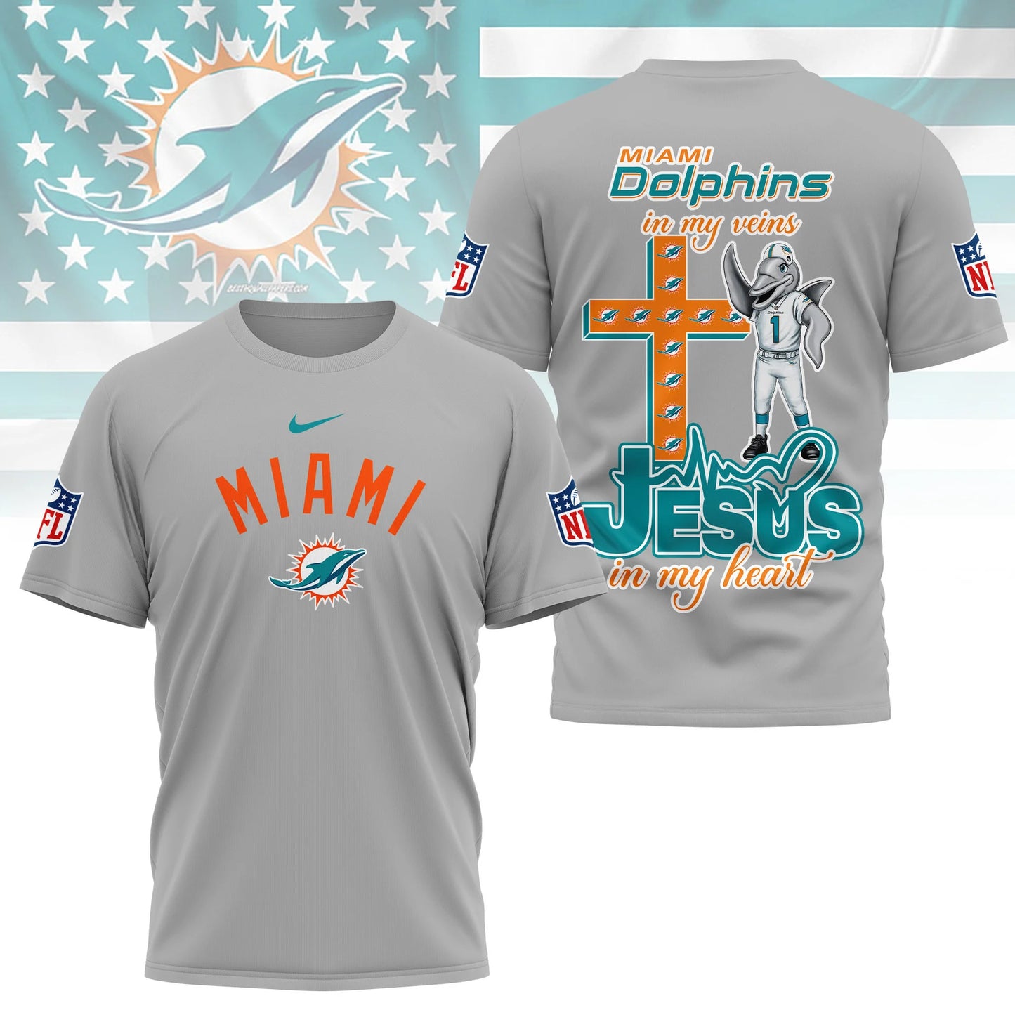 LIMITED EDITION - NEW CUSTOMIZED NFL19 MDP MIAMI DOLPHINS T-SHIRT | MULTIPLE COLORS AVAILABLE