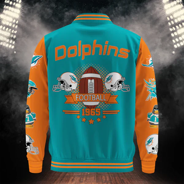 LIMITED EDITION - NEW CUSTOMIZED NFL19 MDP MIAMI DOLPHINS BASEBALL JACKET