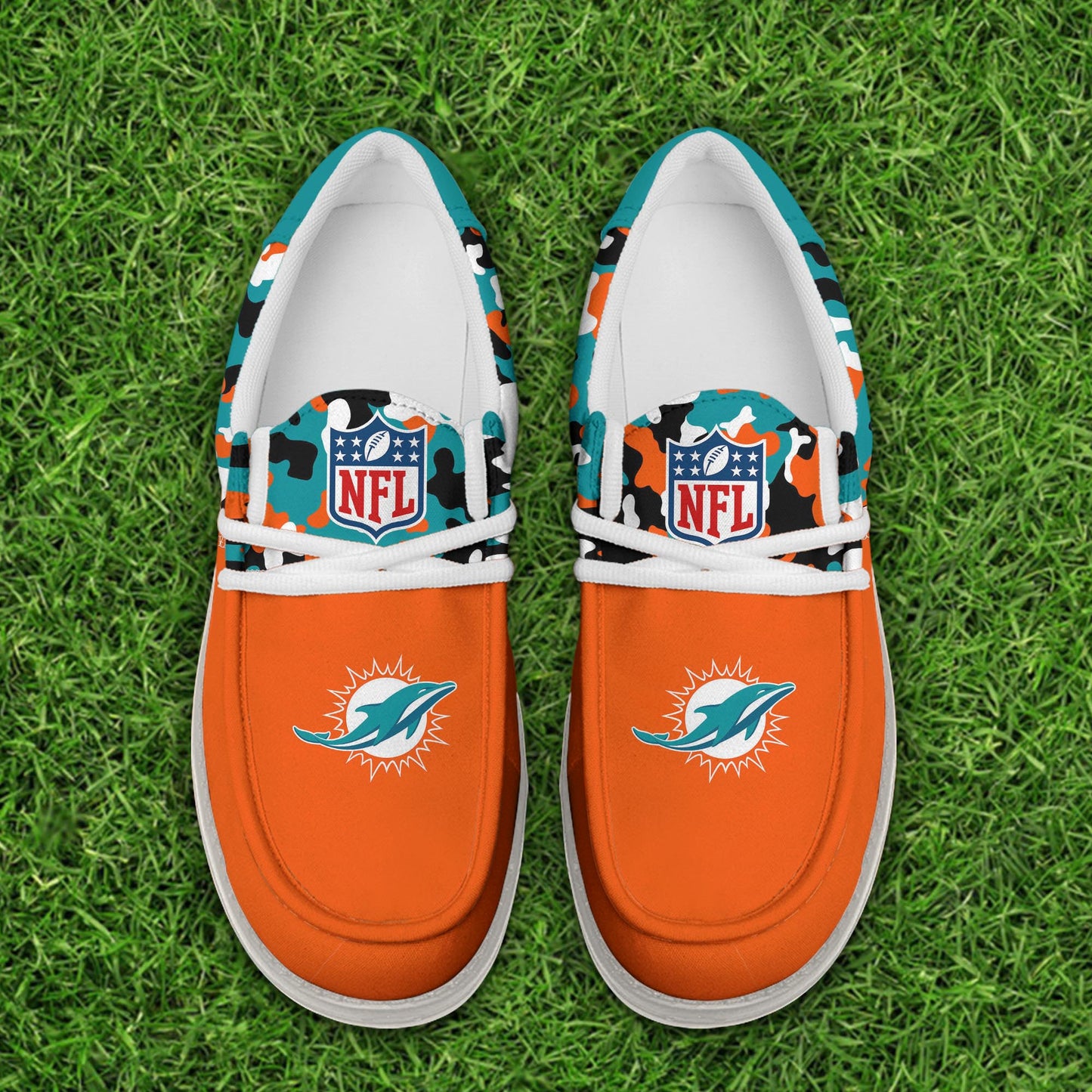LIMITED EDITION - NEW CUSTOMIZED NFL19 MDP MIAMI DOLPHINS LOAFER SHOES