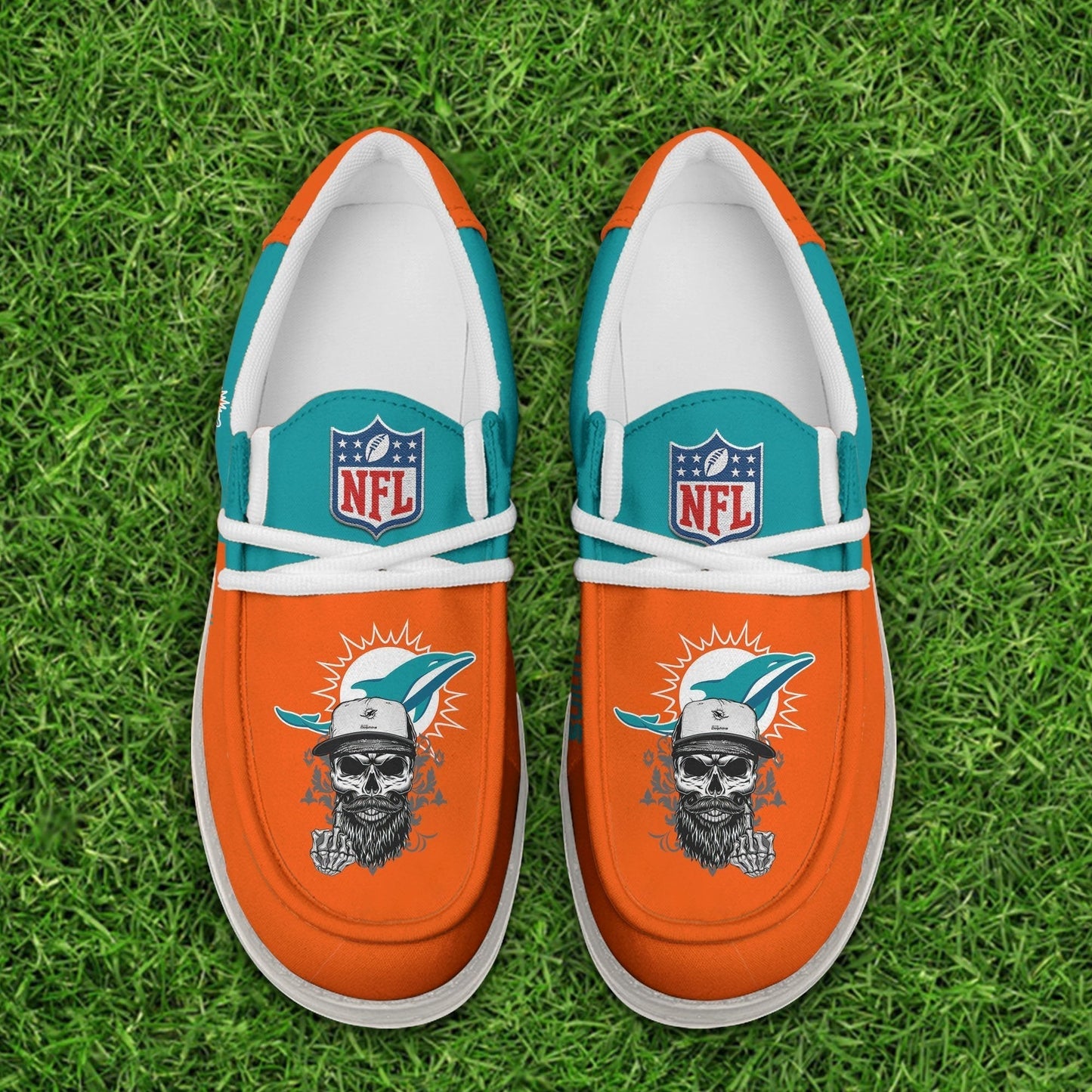 LIMITED EDITION - NEW CUSTOMIZED NFL19 MDP MIAMI DOLPHINS LOAFER SHOES