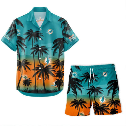 LIMITED EDITION - NEW CUSTOMIZED NFL19 MDP MIAMI DOLPHINS UNISEX HAWAIIAN SHIRT & SHORTS SET