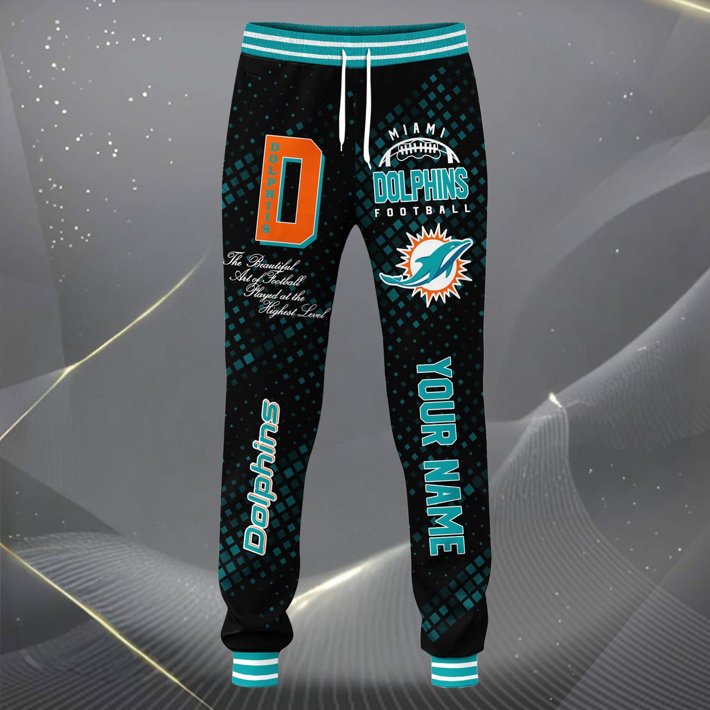 LIMITED EDITION - NEW CUSTOMIZED NFL19 MDP MIAMI DOLPHINS SATIN VARSITY JACKET & LONG PANTS